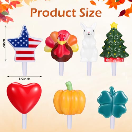 All Holiday Hand-Painted Ceramic Cake Toppers - Set of 7 for Party Decorations