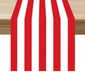 Red and White Striped Table Runner - Classic Linen Farmhouse Decor 13x36in