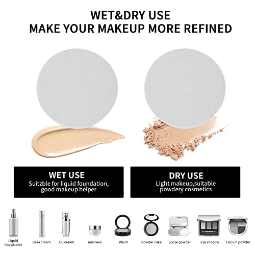 12-Piece Round Makeup Sponge Set 2.2 Inch Foam Blenders for Liquid & Powder Foundation