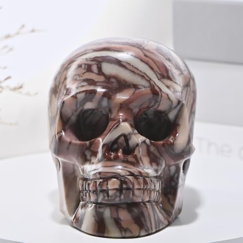 Natural Chocolate Crystal Skull Statue - Hand Carved Healing Stone 5 Inch Variation of THIS listing