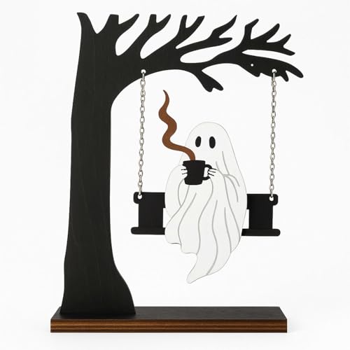Halloween Ghost Swing Decor - Cute Hanging Ghost for Home and Kitchen