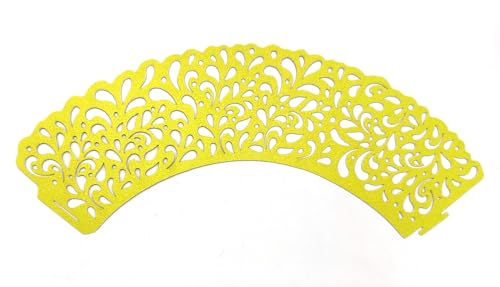 Gold Water Droplet Lace Cupcake Wrappers 50pcs - Elegant Wedding Party Decor