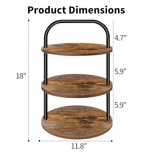Brown Wooden Cupcake Stand 3-Tier for 100 Cupcakes Party Dessert Display Set - Farmhouse Style