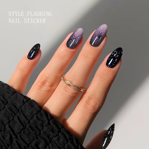Gel Nail Art Stickers Wrap Halloween Glitter Gradient - Long Lasting & Easy to Apply