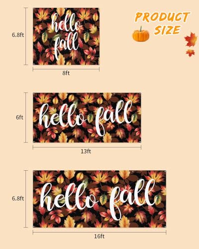 Thanksgiving Garage Door Banner Cover 7x8ft - Fall Maple Leaf Holiday Decor - Maple Leaf Variation