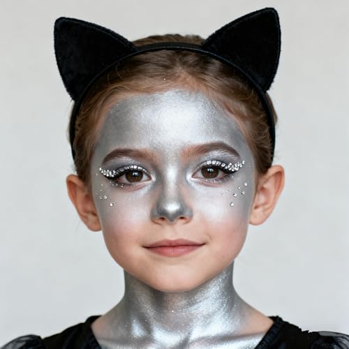 Face & Body Metallic Silver Paint Stick - Waterproof, Blendable, 1.06 oz - Variation: Silver