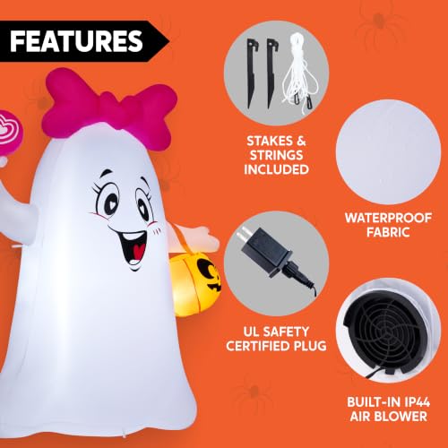 5FT Halloween Inflatable Ghost Decoration with LED Lights Outdoor Yard Decor