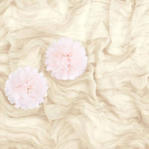 Beige Cheesecloth Table Runner 35 x 120 Inches - 1 Pack