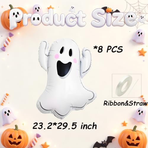 Halloween Ghost Balloons Party Decorations - 8 Pack Indoor Spooky Balloons