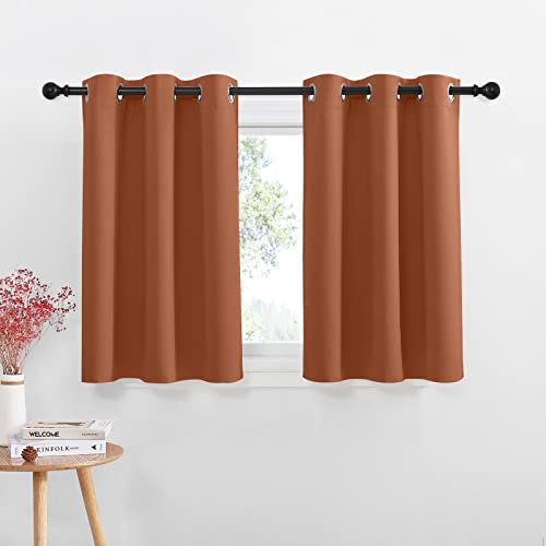 NICETOWN Room Darkening Valances for Windows Burnt Orange 42W x 36L Pack of 2