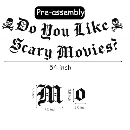 Gothic Halloween Banner & Skull Garland Set for Spooky Party Decorations