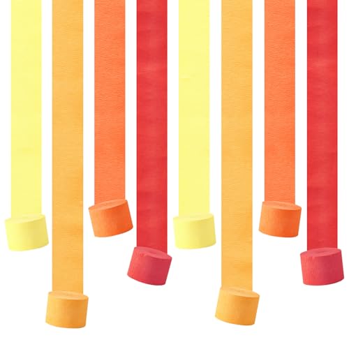 Party Streamers Set - 8 Rolls of Crepe Paper for Celebrations & DIY Decor