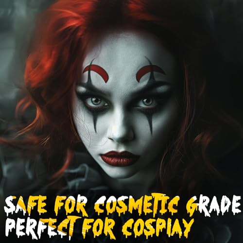 Halloween Makeup Kit with Brush - Black White Red Face & Body Paint Set (165g) - Variation: Black+White+Red