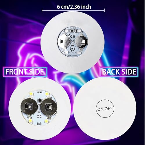 54 Pack LED Light Up Drink Coasters - Glow Luminescent Cup Coasters for Parties and Weddings - Color Style 1
