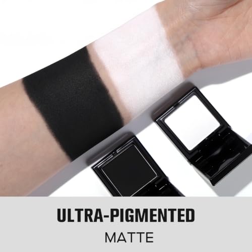 Black and White Eyeshadow Palette Kit - Matte Smokey Gothic Makeup, 07 Snow + 13 Black