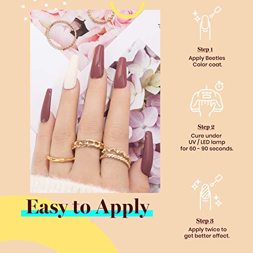 Gel Nail Polish - Mauve Dusty Rose Shade, 15ML, E Creme Nude Variation