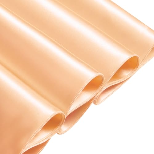 Peach Satin Rectangular Table Cover 60 x 102 Inches - 6 Pack