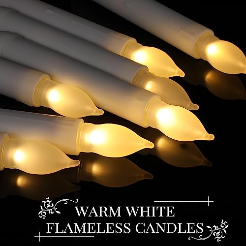 108 Pieces Flameless LED Taper Candles - White, Warm White Light, Safe Home Decor