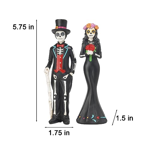 Day of the Dead Skeleton Couple Halloween & Wedding Decor - Sugar Skull Figurines