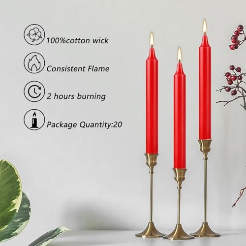 40 Red Unscented Candle Set - 4 Inch Spell & Ritual Tapers with Variation 4"40pcs-Red