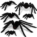 Giant Spider Halloween Decorations Outdoor - 6 Pack, 1ft-3ft Bendable Legs Spiders for Lawn, Yard, Wall & Window
