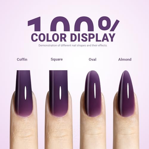 Gel Nail Polish 15ML - Deep Purple Fall Winter Sheer Soak Off Nail Art