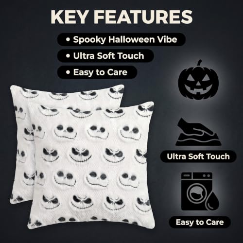 Halloween Pillow Covers 18x18 White Faux Fur Throw Pillow Cases Home Decor