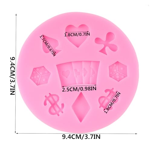 Poker Silicone Mold Casino Themed Playing Cards & Dice Fondant Mold - Style B