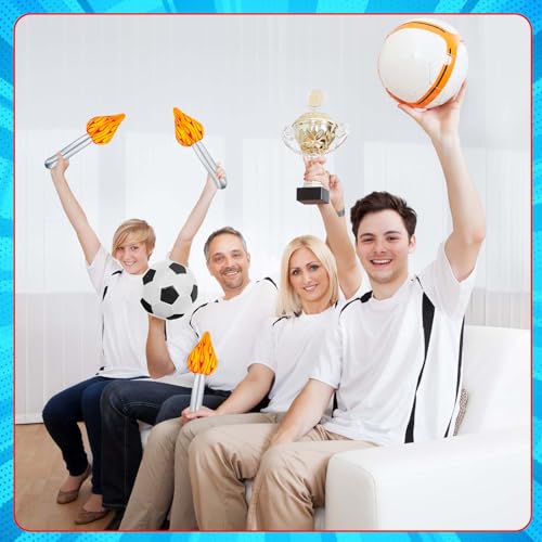 Inflatable Torch Party Decorations - 4-Pack Halloween Medieval Sports Event Prop