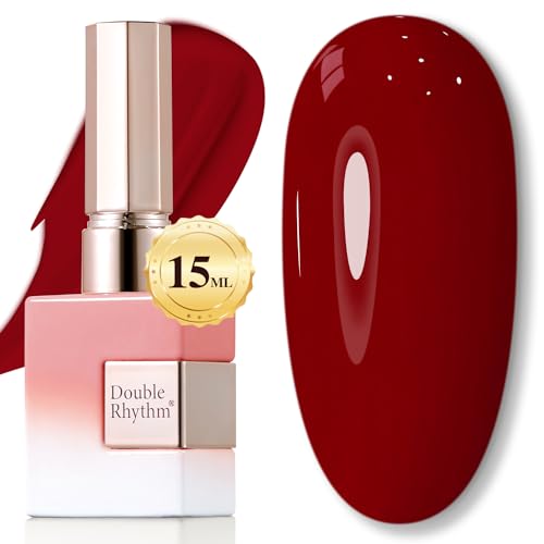 Dark Red Gel Nail Polish - 15ML Soak Off Same Color & Bottle, Manicure DIY
