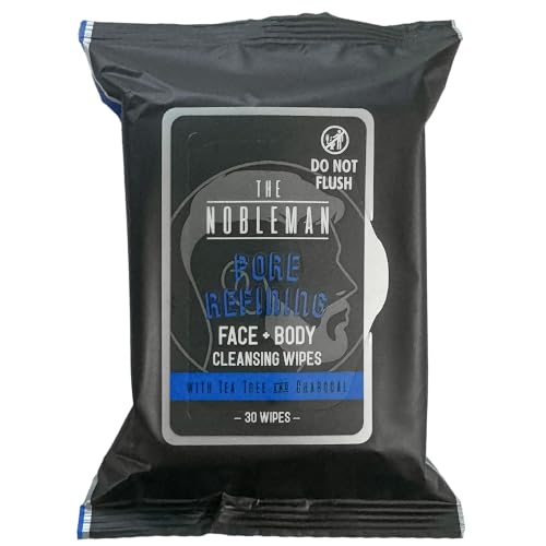 Pore Refining Face and Body Cleansing Wipes - Tea Tree & Charcoal, 120 Count