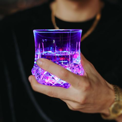 LED Light Up Shot Cups - Multicolor Liquid Activated Glasses - 2 Pack - Party Favors & Bar Accessories