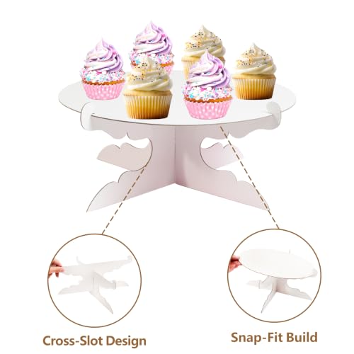 Everforyou 12-Inch White Cardboard Cake Stand for Parties - 2 Pack - Variation 2