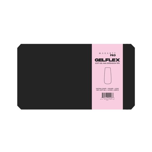 MakarttPro GelFlex Soft Gel Tips 500pc Box – Long Square Shape – 14 Sizes 00–9 – Clear Soft Gel Extensions – Easy to Apply, Lightweight, Professional Salon Quality