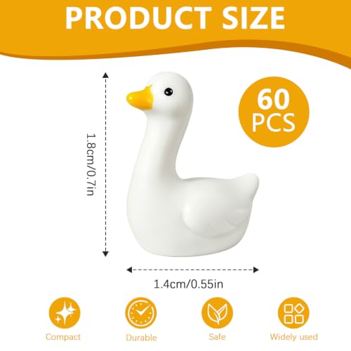 Mini Resin Goose Figurines Set - White Tiny Desktop Decor for Gardens, Office, Gifts