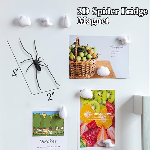 3D Spider Fridge Magnet - Realistic Halloween Decoration, Cute Spiders Set