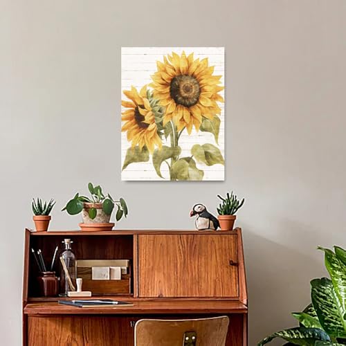 Sunflower Wall Decor Canvas - Rustic Floral Artwork for Living Room 16x24 Variation of THIS listing