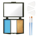 Blue White Gold Face Paint Set with Mirror & 3 Brushes + 3 Sponges for Halloween