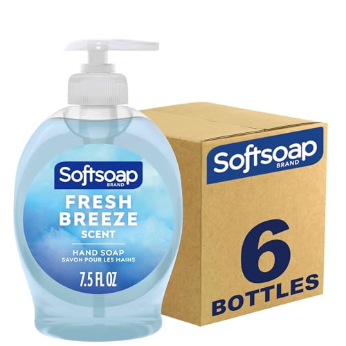 Liquid Hand Soap with Moisturizers - Fresh Breeze Scent, 7.5 fl oz Pump, Pack of 6