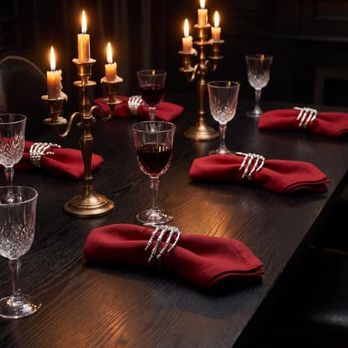 Skeleton Hand Napkin Holders Set of 6 - Halloween Gothic Table Decor
