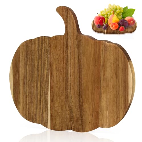Halloween Pumpkin Wood Cutting Board - Rustic Kitchen Decor & Charcuterie Board