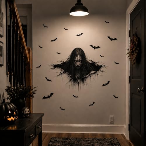 Halloween Ghost Wall Stickers Set - Spooky Haunted House Decor for Party & Home