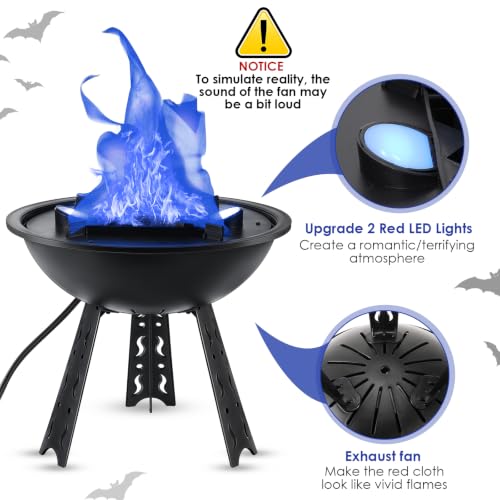 Mystarry Blue 3D Fake Fire Flames Effect Light - Safe Flickering Campfire Lamp for Parties & Holidays