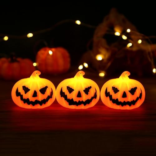 Halloween Flameless Pumpkin Lanterns Set - 3 LED Harvest Decor Lights