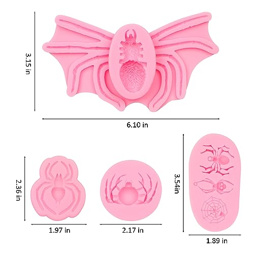 Silicone Spider Molds Set of 4 for Cake Decoration Halloween Party