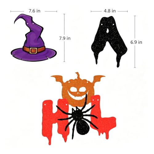 Halloween Banner Set with Pumpkins Ghost Skull & Bats - 3 Pieces Party Decorations