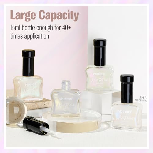 Iridescent Pink Pearl Nail Polish - Quick Dry Long Lasting 15ml - Mermaid & Galaxy Nail Art