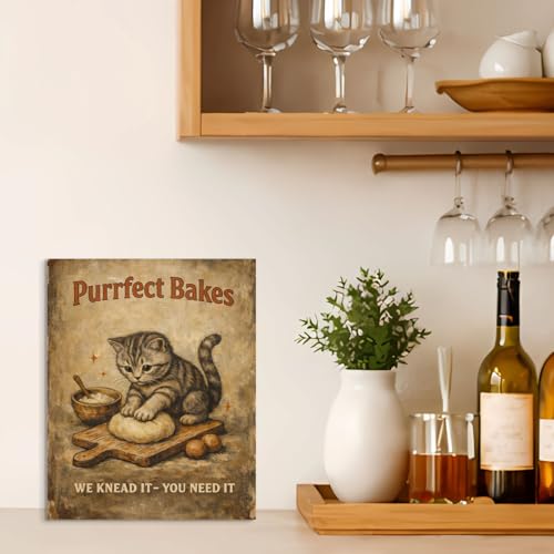 Cat Wall Art - Purrfect Bakes Canvas Decor - Variation Cat-01