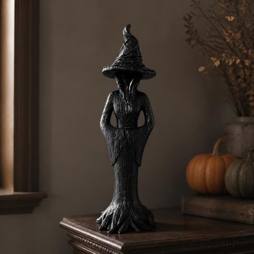 Gothic Halloween Witch Statue - 11.8-Inch Resin Fantasy Decor Figurine