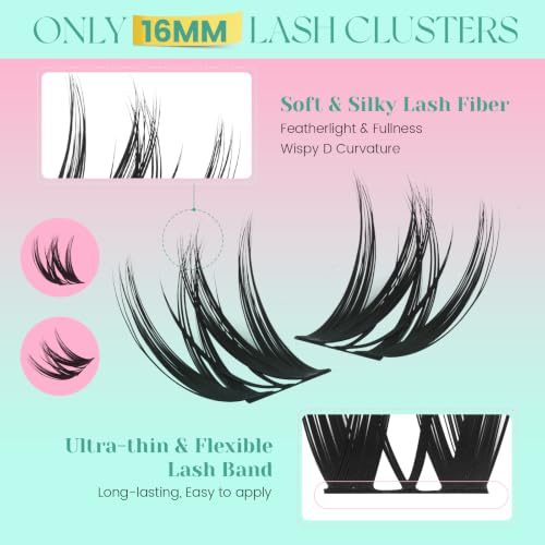 Flora Lash Clusters 16mm D Curl Eyelash Set - Only Flora F01 Variation